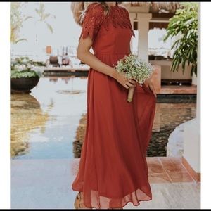 NWT Roolee Crimson Lace Dress